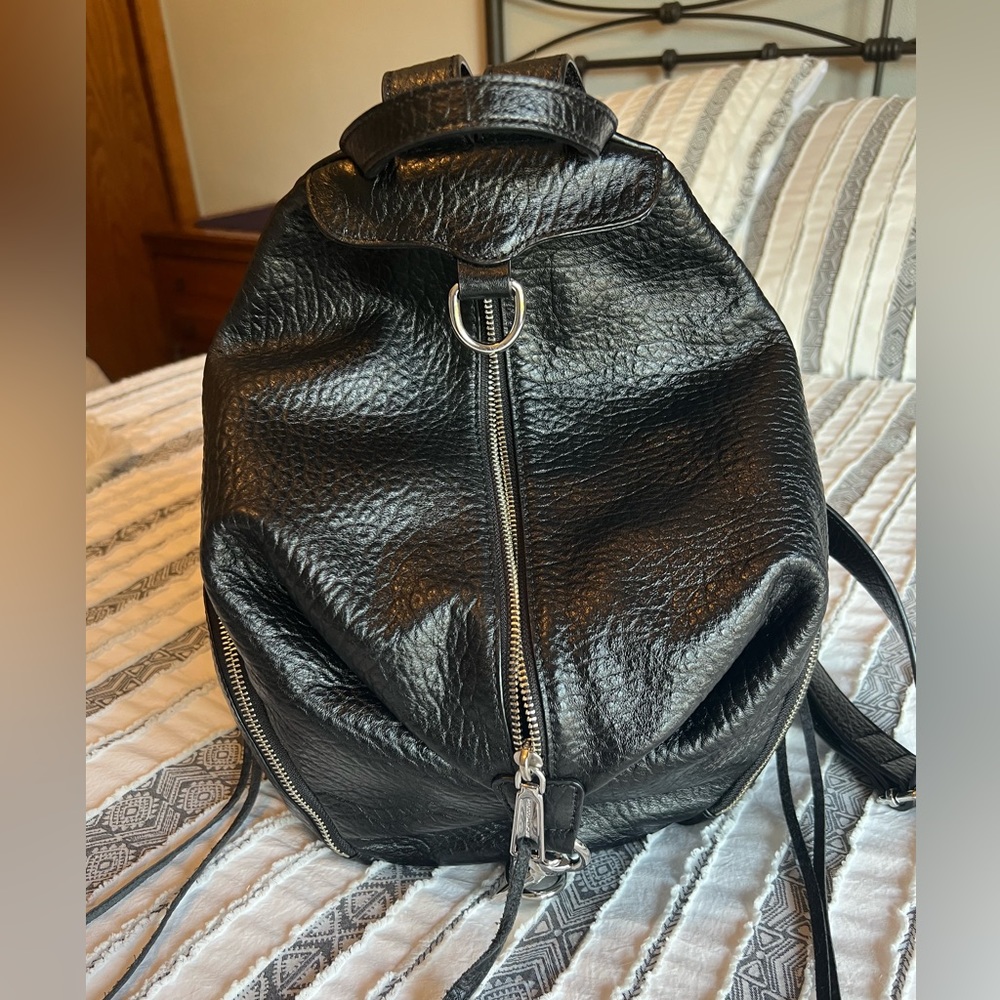 STUNNING black Rebecca Minkoff Julian backpack purse. So pretty!!!